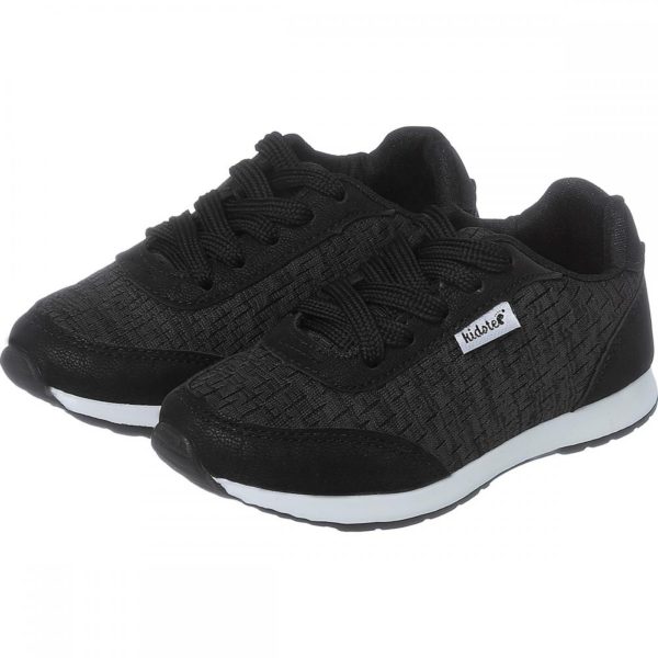 Tênis Infantil Unissex Jogging Preto com Cinza Kidstep