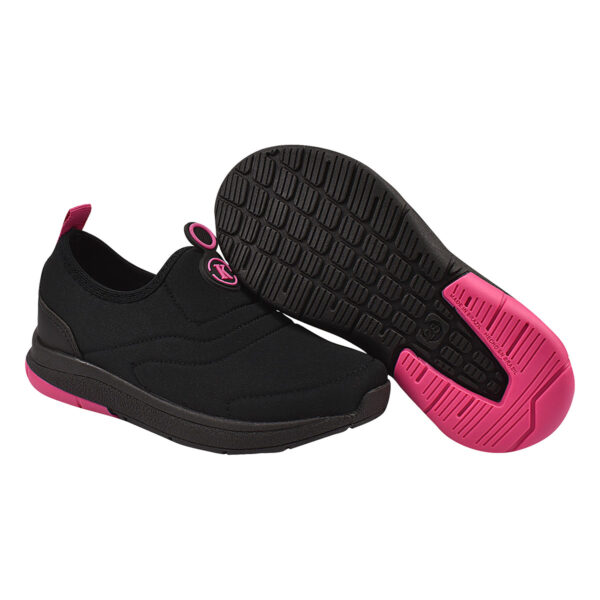 Tênis Infantil Feminino Calce Fácil K Preto/Pink Kidstep - Image 4