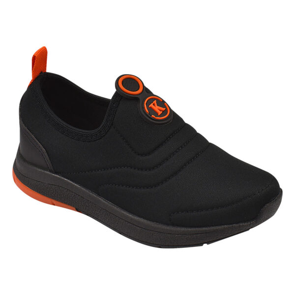 Tênis Infantil Masculino Calce Fácil K Preto/Laranja Kidstep - Image 2