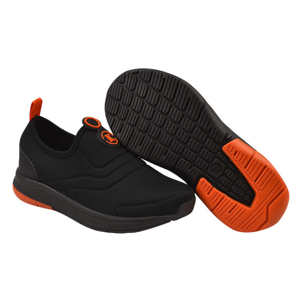 Tênis Infantil Masculino Calce Fácil K Preto/Laranja Kidstep - Image 4
