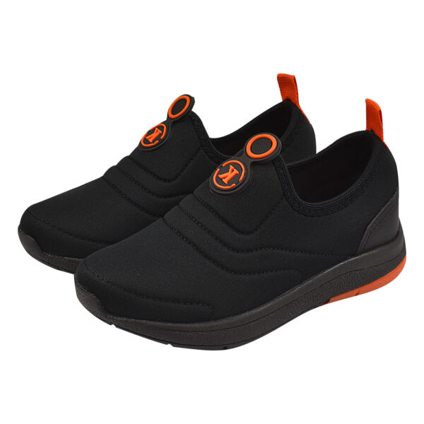 Tênis Infantil Masculino Calce Fácil K Preto/Laranja Kidstep