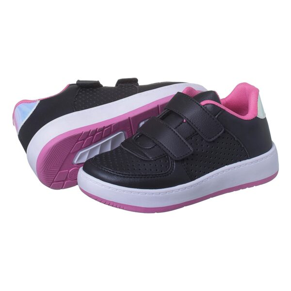 Tênis Infantil Feminino Casual Preto/Pink Kidstep - Image 3