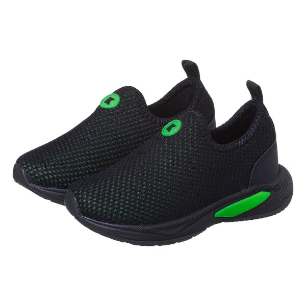 Tênis Infantil Masculino Calce Fácil Preto com Verde K Kidstep