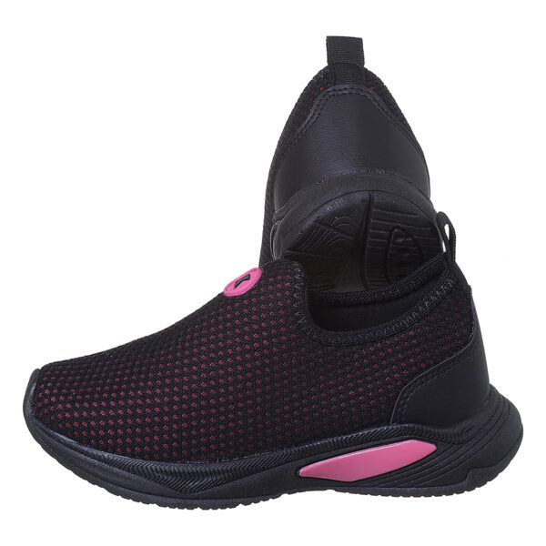 Tênis Infantil Feminino Calce Fácil K Preto/Pink Telinha Kidstep - Image 9