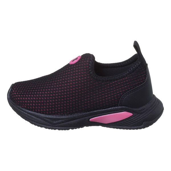 Tênis Infantil Feminino Calce Fácil K Preto/Pink Telinha Kidstep - Image 4