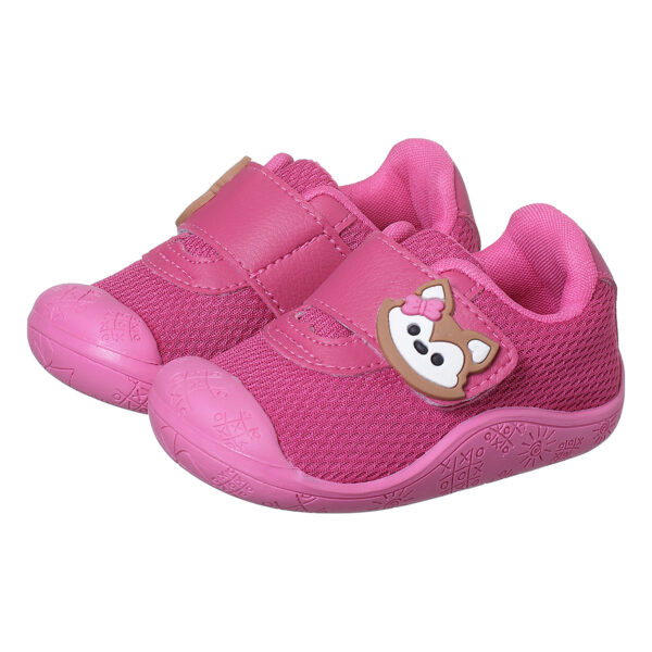 Tênis Meia Bebê Sola Antiderrapante Raposa Pink Kidstep
