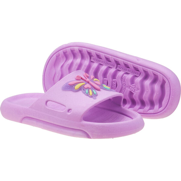 Chinelo Nuvem Slide Menina Borboleta Colorida Kidstep - Image 2