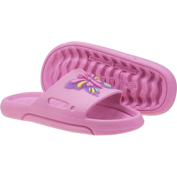 Chinelo Nuvem Slide Menina Borboleta Colorida Kidstep - Image 5