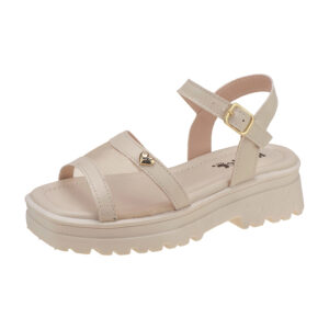 Sandália Infantil Feminina Plataforma Tratorada com Telinha Off White Kidstep